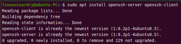 install openssh server on ubuntu