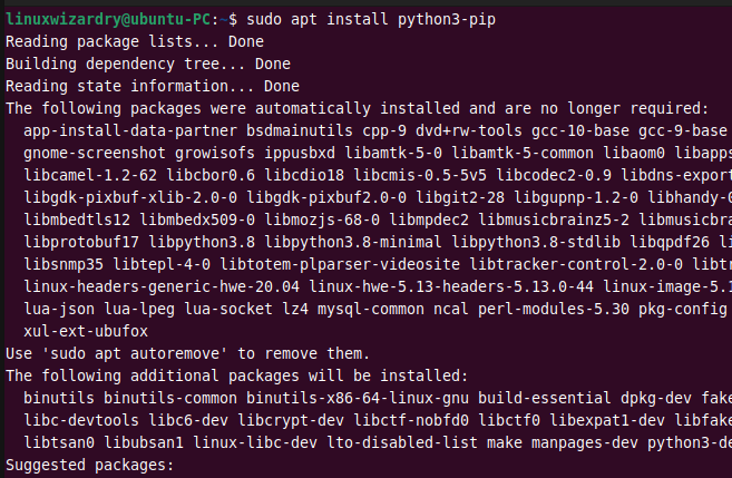 apt command to install pip on ubuntu