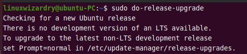do release upgrade command to upgrade ubuntu