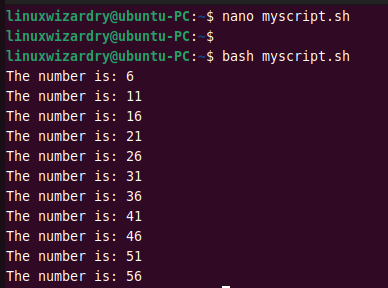 use seq command in bash scripts