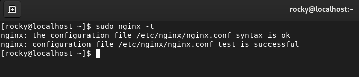nginx configuration file is ok