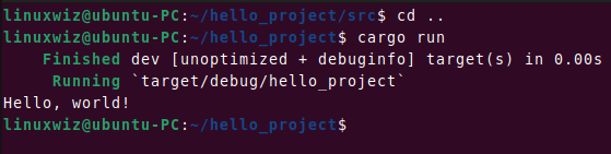 compile and run cargo project