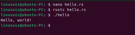 compile and run rust program