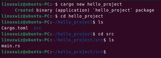 create a new rust project with cargo