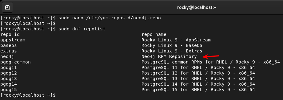 checking repolist on rocky linux